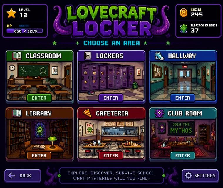 Lovecraft Locker 校园地图 演示图 6